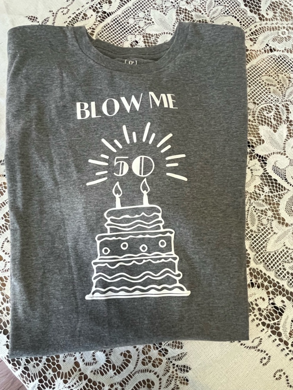 George Gray Crewneck Graphic Tee with White Print